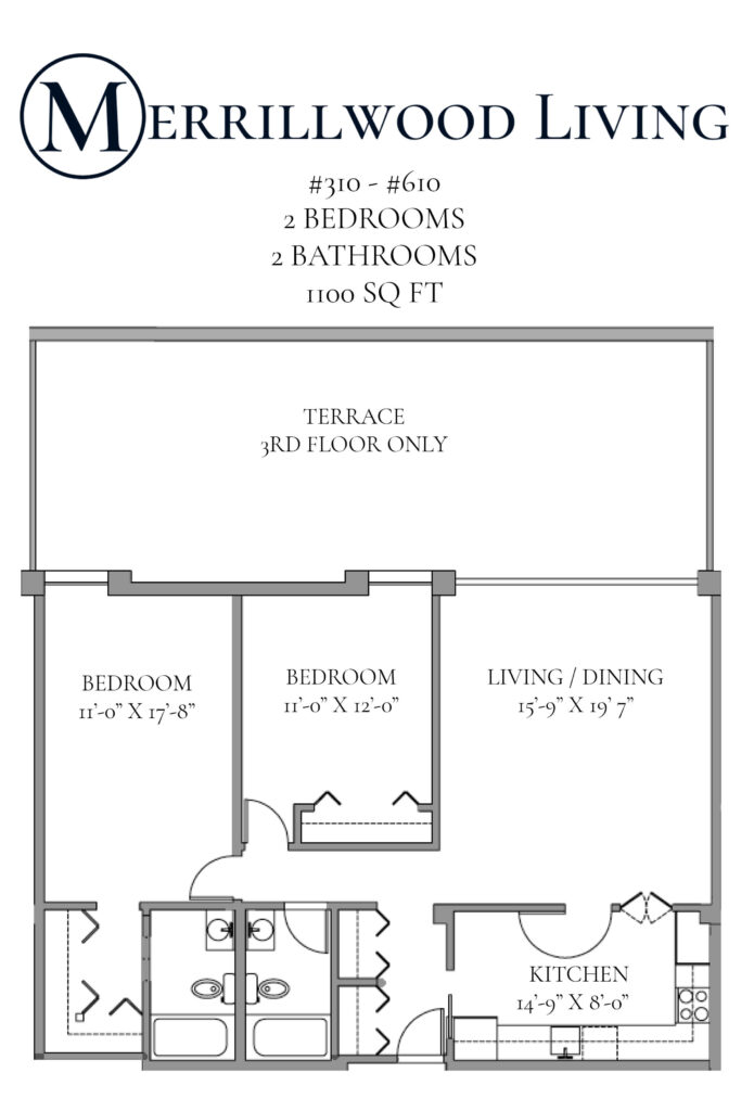 2 Bedroom 2 Bathroom Apartment Floor Plan